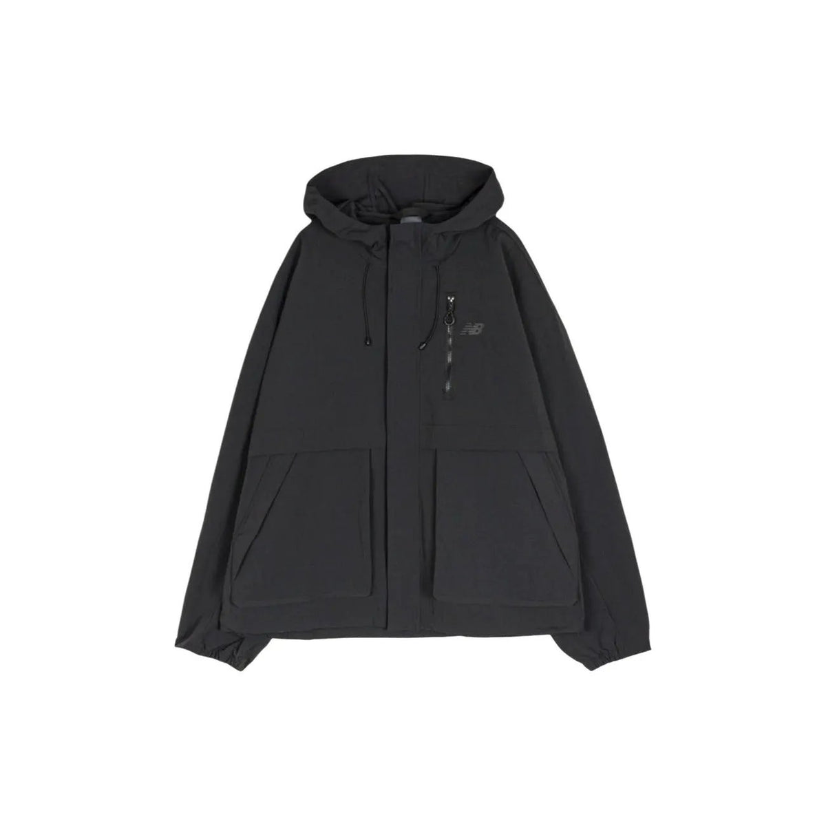 New Balance Men's Black Nylon Hooded Jacket