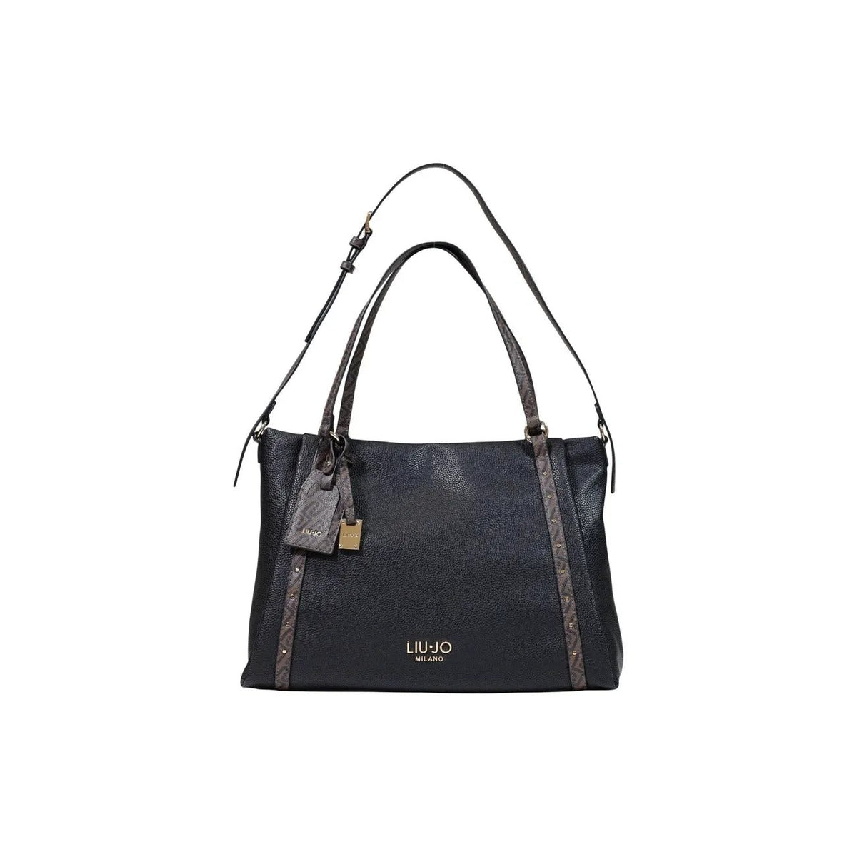 Liu Jo Women's Black Faux Leather Shopper Tote Bag with Zip Top