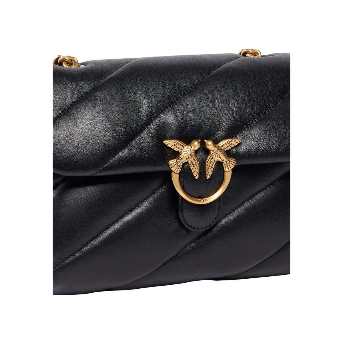 Pinko Women's Puff Black Faux Leather Handbag