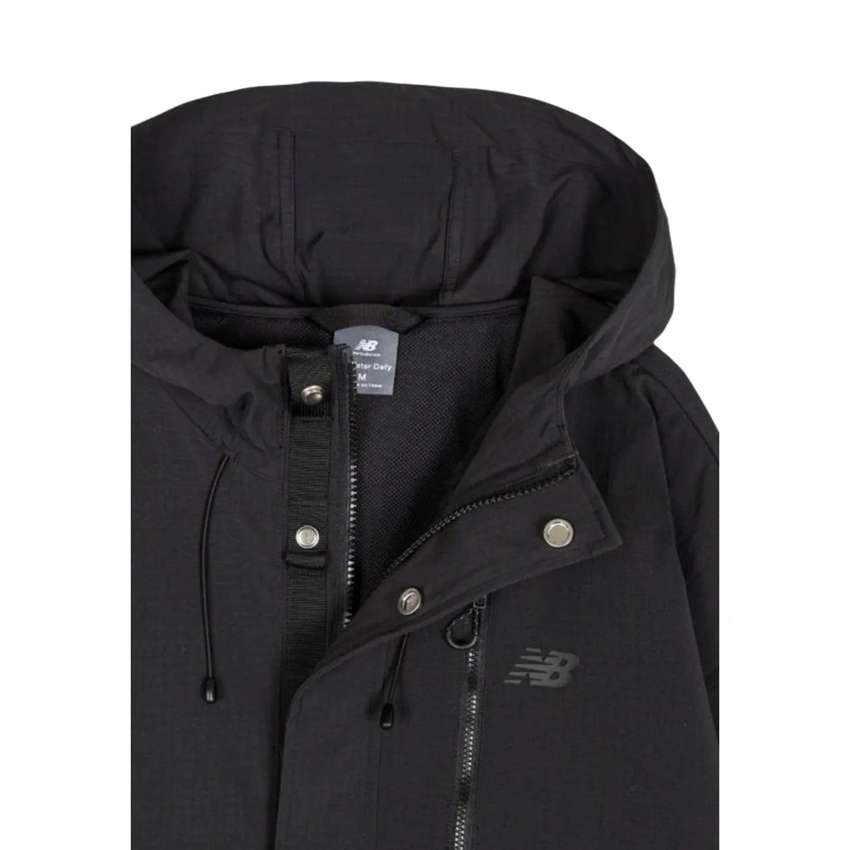 New Balance Men's Black Nylon Hooded Jacket