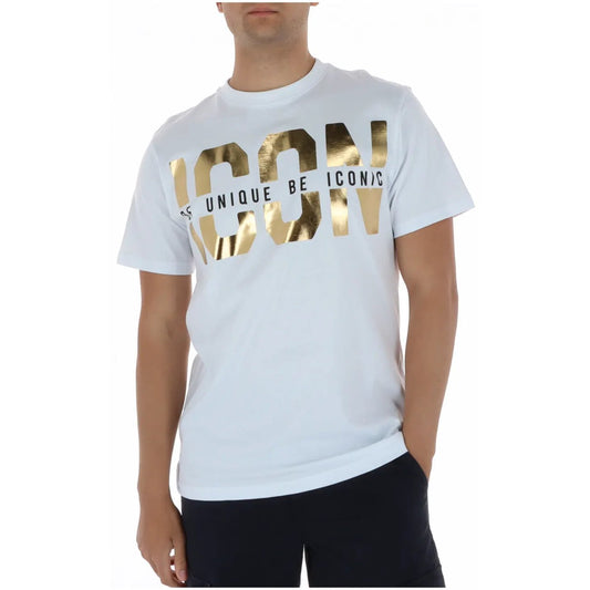 Icon Men's White Printed Cotton T-Shirt IUT022