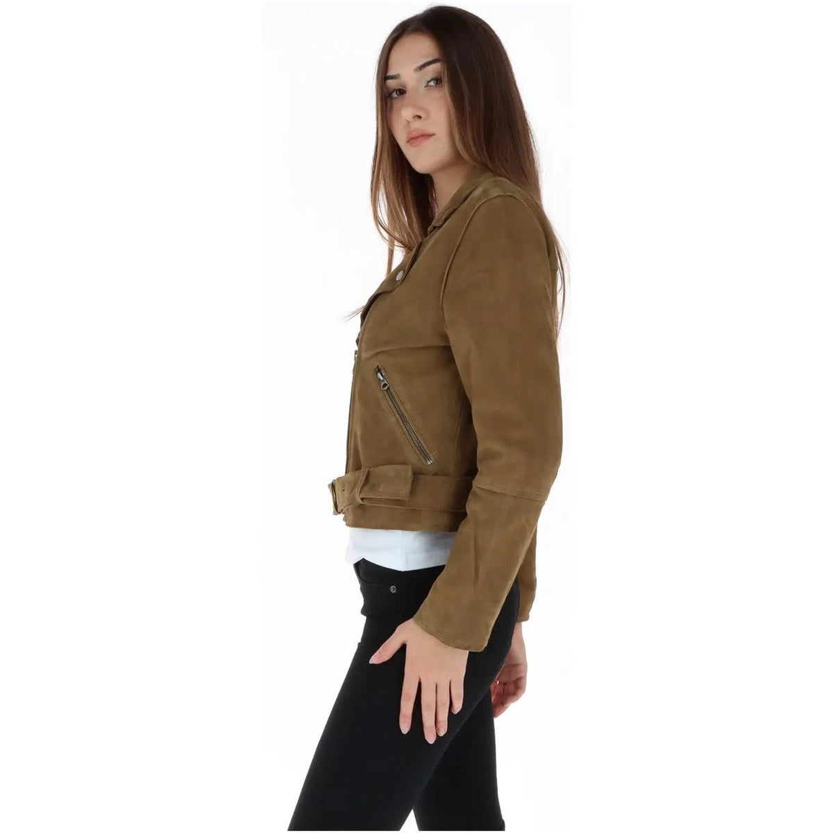 Pepe Jeans Women's Brown Leather Jacket