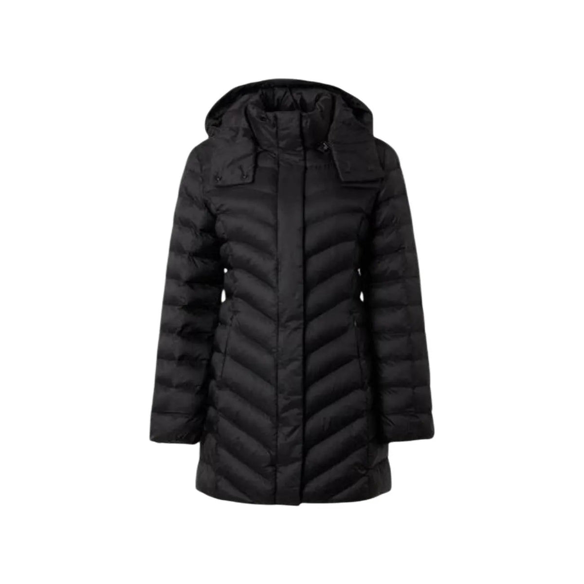 EA7 Women's Black Nylon Hooded Jacket