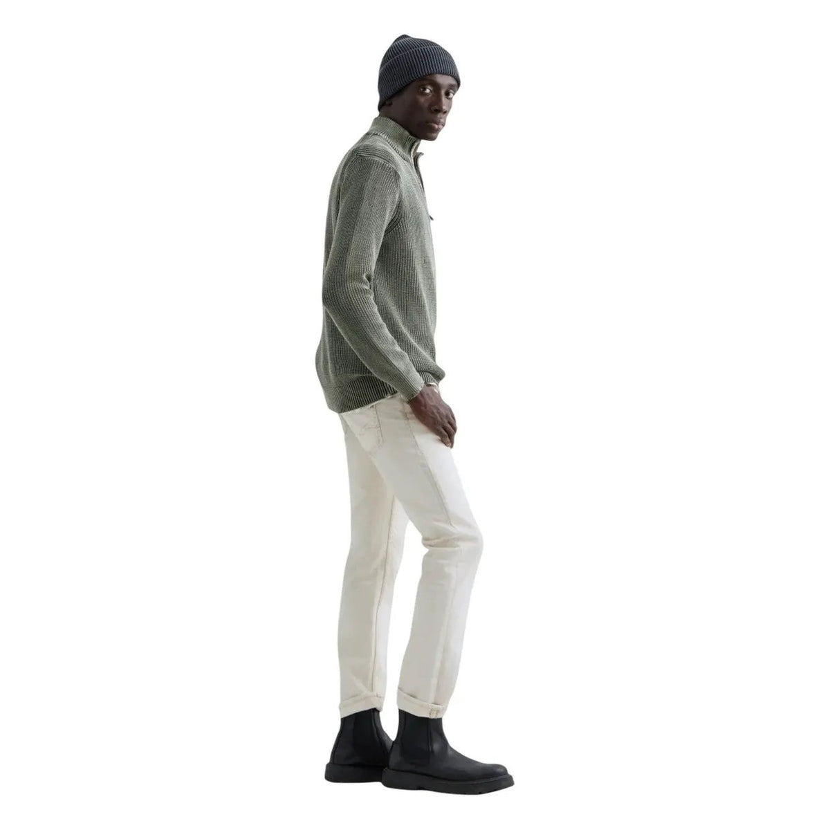 Replay Men's Green Acid Wash Cotton Sweater