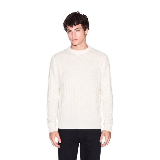 Armani Exchange Men's White Wool Sweater