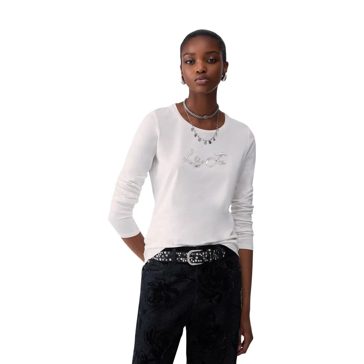 Liu Jo Women Premium Cotton Tshirt Classic Fit Soft Everyday Essential by Liu Jo