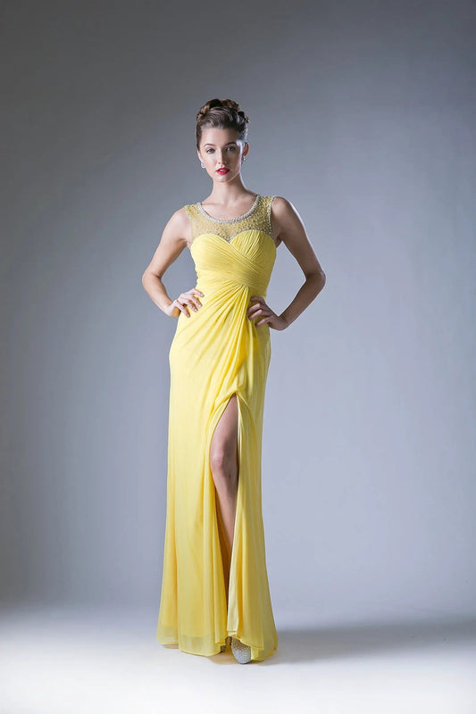Beaded Chiffon Sheath Dress by Tux-USA