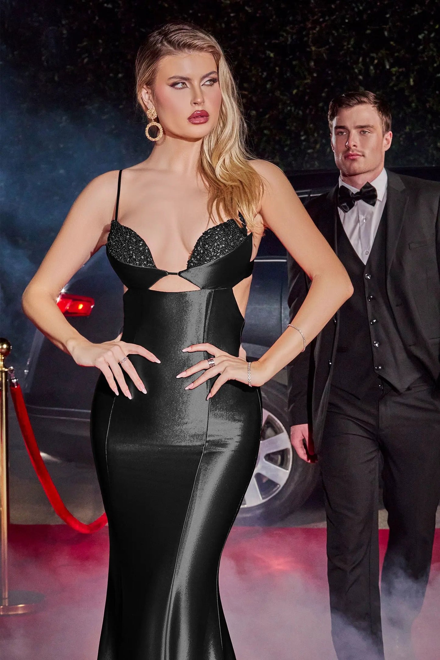 Satin Gown With Embellishment by Tux-USA